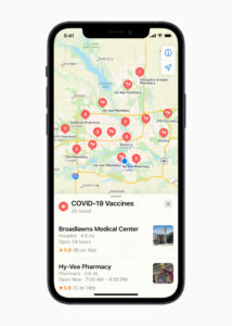 Apple Maps Now Displays COVID-19 Vaccination Locations