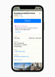 Apple Maps Now Displays COVID-19 Vaccination Locations