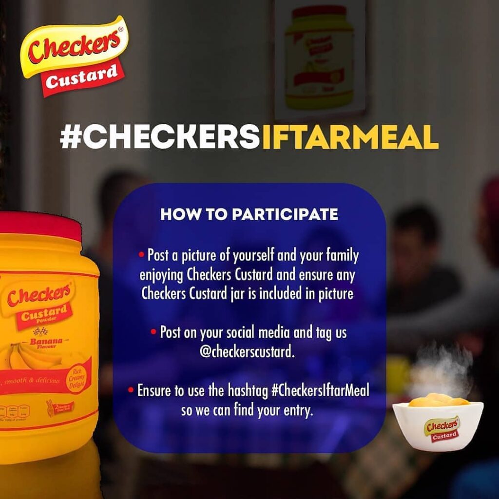 #CUSifTARDoesmatter Brand News Day Snap And Win In The Checkers Custard Iftar Meal Promos