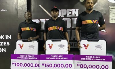 Snooker_winners_Shehu_Bamidele,_Gideon_John_and_Victor_Ukueku Gideon John, Wale Akinola Win VBank Snooker & Billiards Tournament Brand NEWS DAY