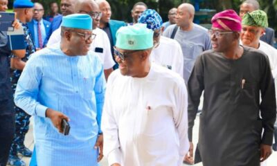 Sanwoolu, Akeredolu, Fayemi Visit Wike In Rivers Amid PDP Crisis