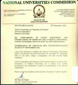 Asuu Vs FG ASUU Strike Update