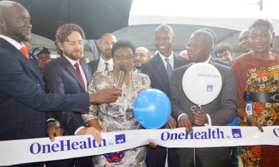 Pix From Left; Dr Misbah Oleolo, Country Managerand Medical Director, One Health Medical Centre, Mr Khaled el Shaarany, Chief Executive Officer,| AXA Africa Health Dr [Mrs] Ibironke Sodeinde, President, Medical Women Association of Nigeria, [MWAN], Mr Tope Adeniyi, Chief Executive Officer AXA Mansard Health, Mr Ayo Gbeleyi, Chairman, AXA Mansard Health, and Mrs Rasidat Adebisi, Chief Client Officer, AXA Mansard Health, During the Opening of AXA Mansard One Health Hospital in Lagos.