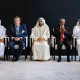 His Highness Sheikh Mohammed bin Rashid Al Maktoum, Vice President, Prime Minister and Ruler of Dubai middle, AD 1st right and Mr Johann Rupert, Chairman, Richemont & Remgro and Founder, Rupert Education Foundation South Africa, during a meeting with His Highness and the African Business Leaders Delegation in Dubai on the 6th of December, 2025.