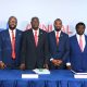 L-R; Assistant Company secretary, Martins Bakare; Chairman, High Chief Samuel Oni; Managing Director/CEO, Mobolaji Adewumi; Executive Director, Oladipupo Adeoye during the 34th Annual General Meeting of Abbey Mortgage Bank Plc in Lagos yesterday.